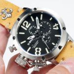 Best Replica U-Boat Classico U-72 Chronograph watches SS Yellow Leather Strap
